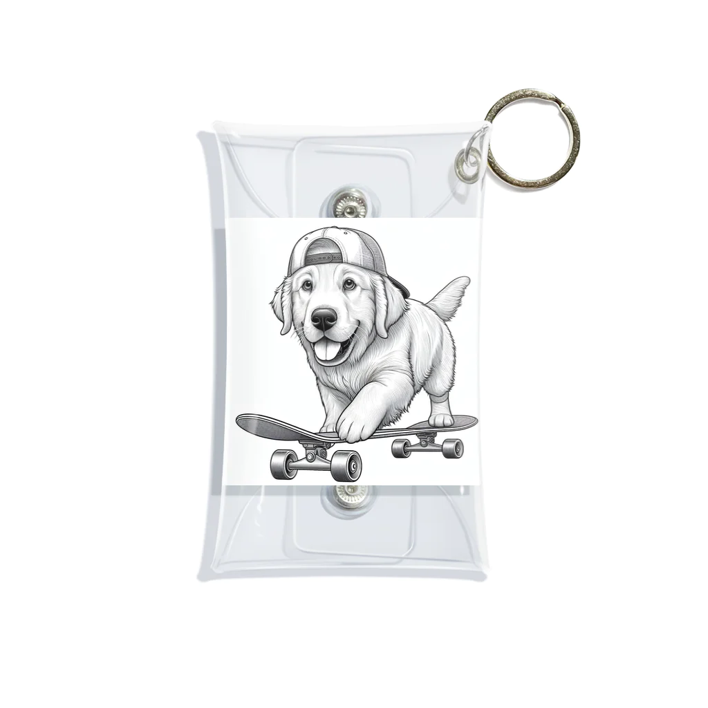 hakumenhonのスケートボード犬 Mini Clear Multipurpose Case