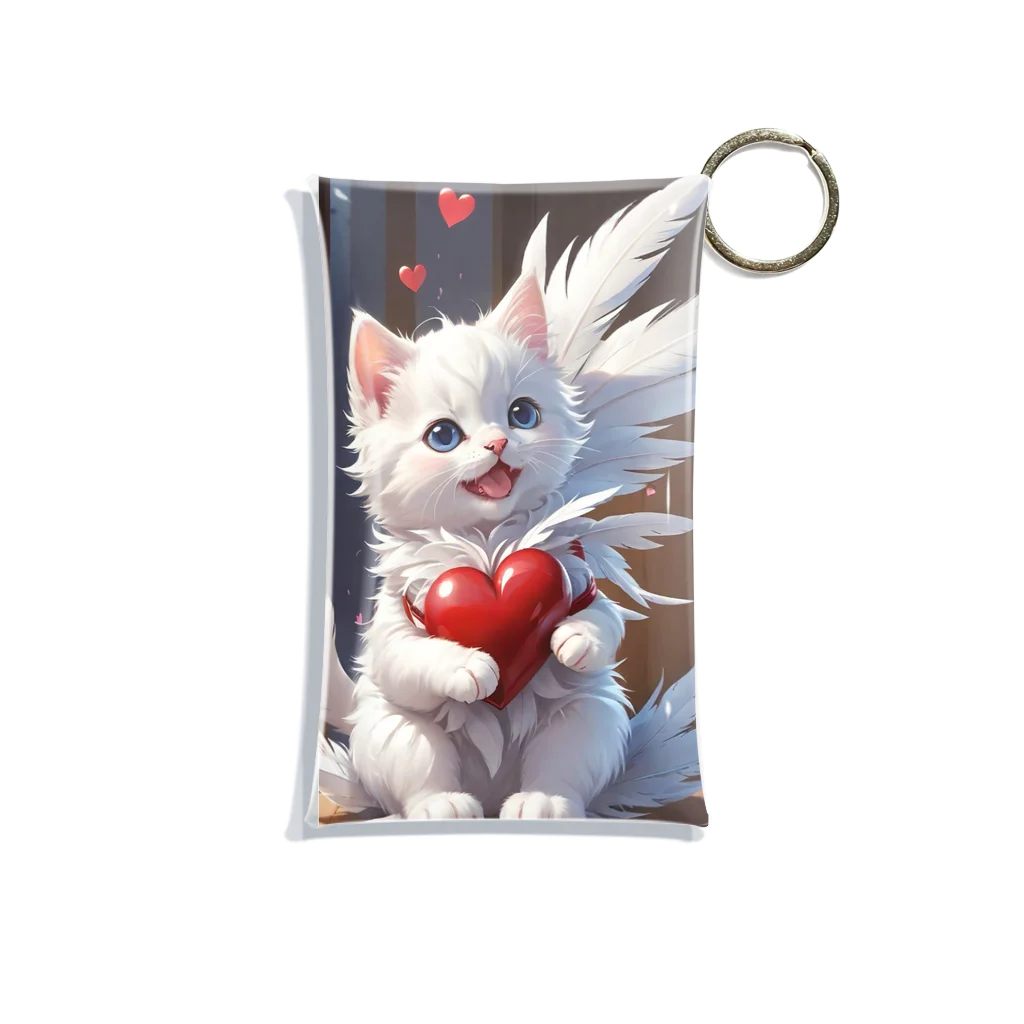 Be.BonHa 【ビーボナ】のハートを抱いた子猫 Mini Clear Multipurpose Case