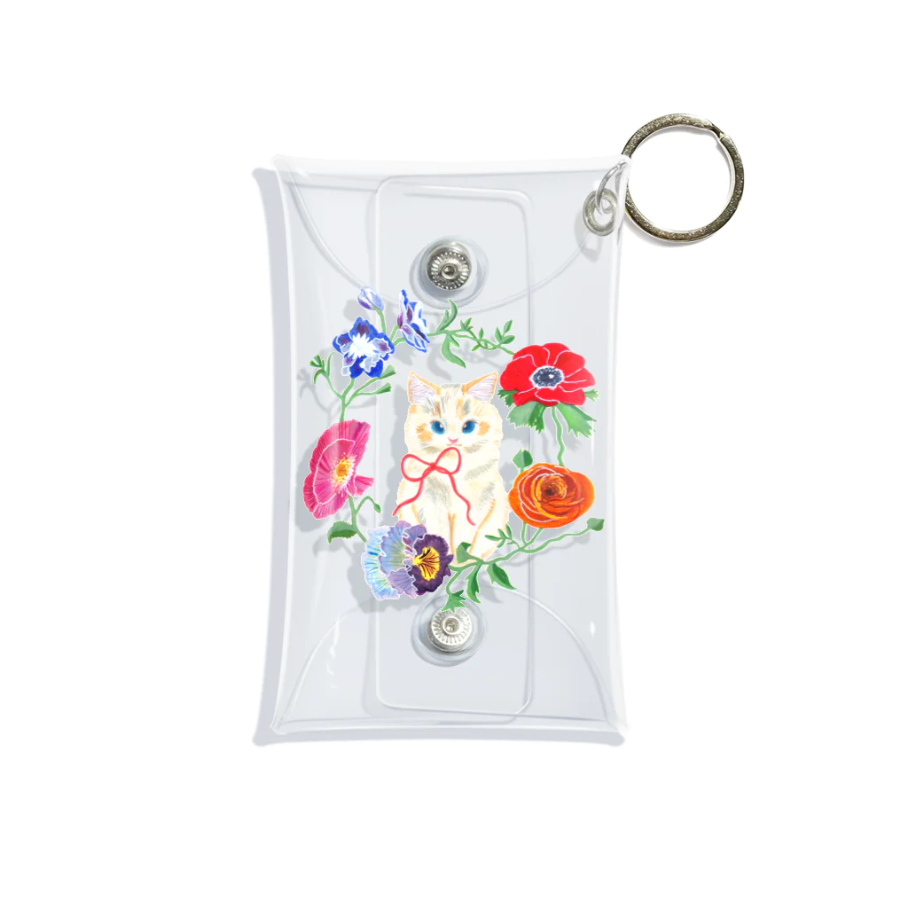 mitsuami_witchのSpring flower&Cat Mini Clear Multipurpose Case