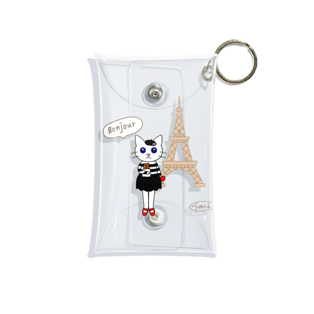 (C)にゃんくしー雑貨店のにゃんくしー inフランス Mini Clear Multipurpose Case