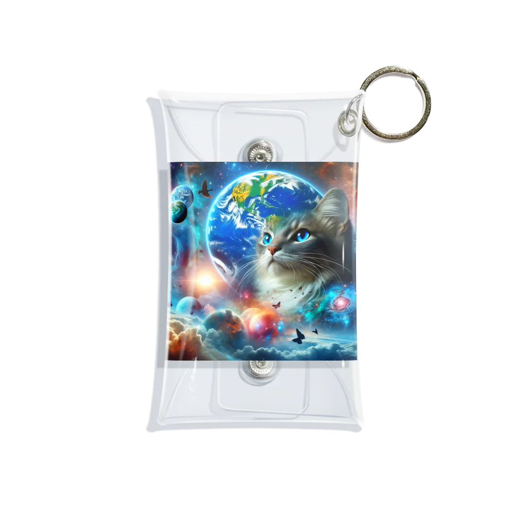 space catの宇宙と一体化猫 Mini Clear Multipurpose Case