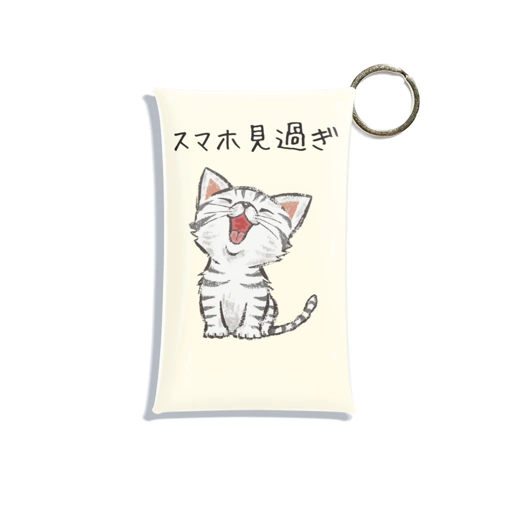 kurireのかわいい子猫がスマホ見過ぎ注意 Mini Clear Multipurpose Case