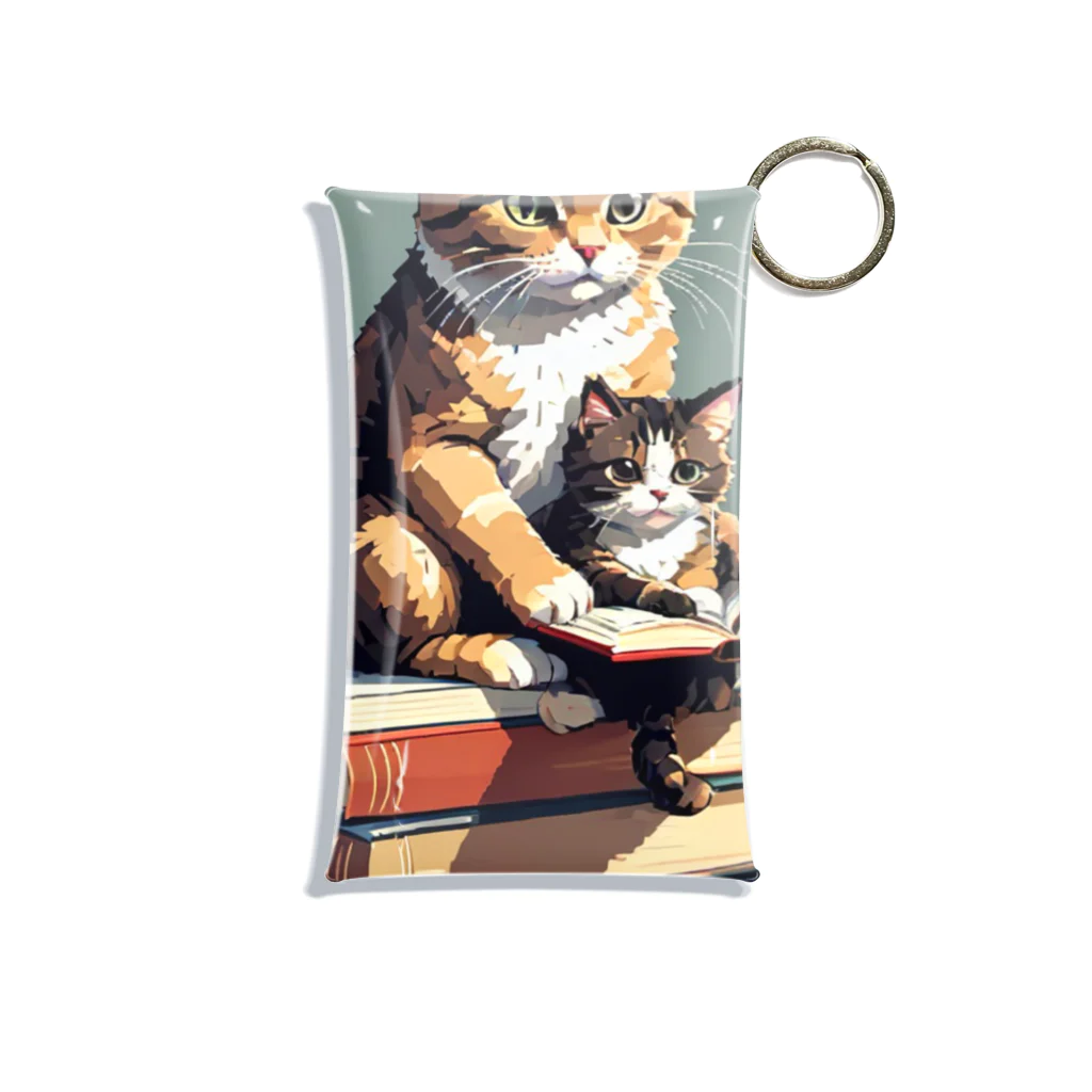 三毛猫shopの本を読む猫 Mini Clear Multipurpose Case