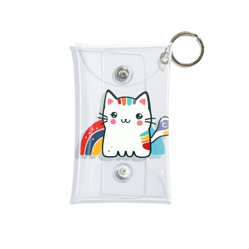 yielanggo007の虹のねこ Mini Clear Multipurpose Case