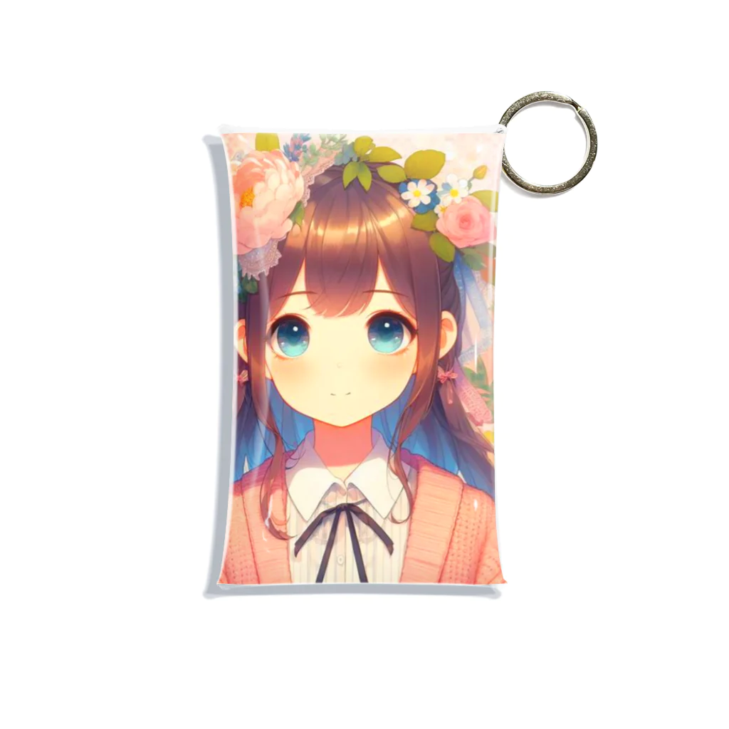 ピクセルパレットの可愛い女の子とお花10 Mini Clear Multipurpose Case