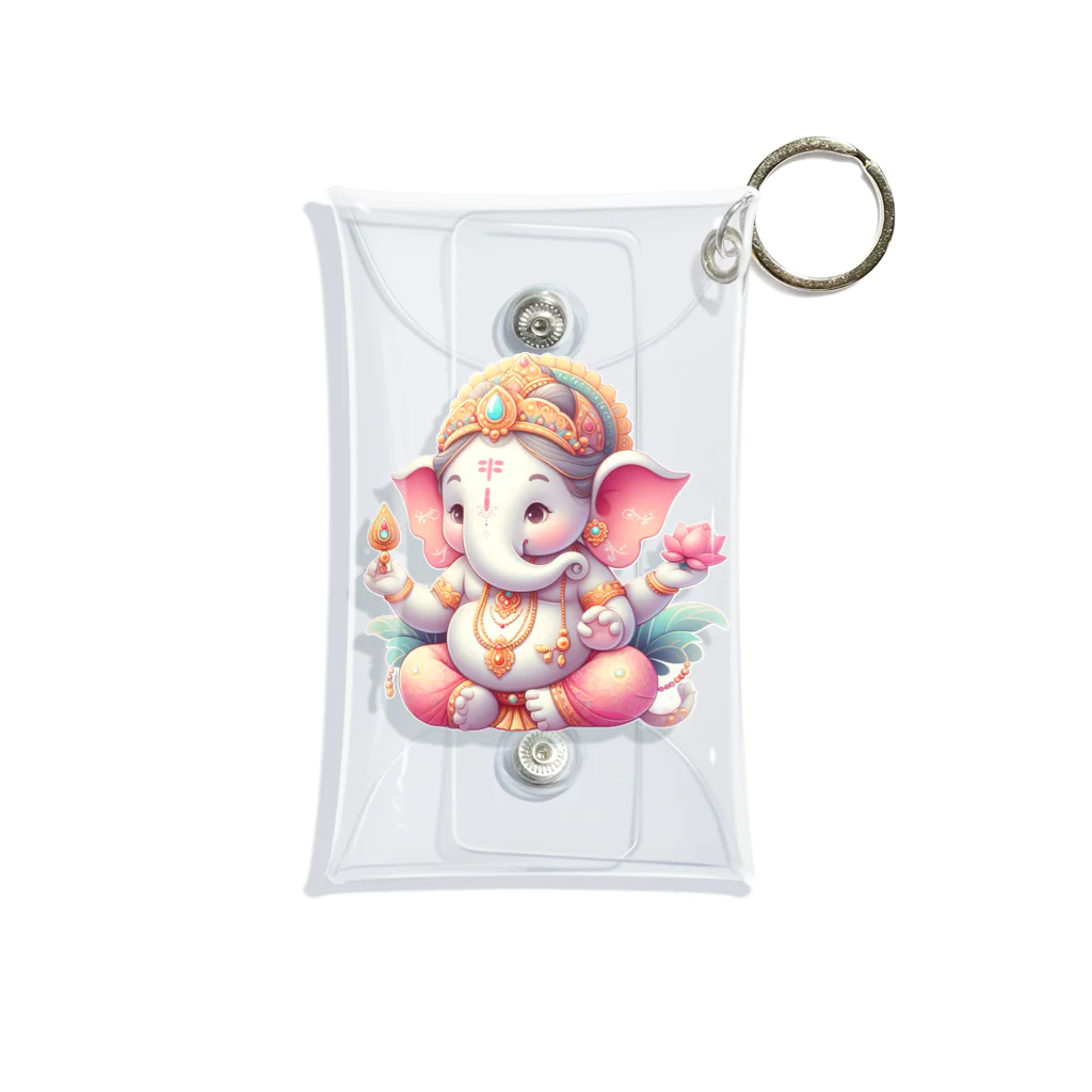 🐘Ganesha Shop🪷のぽってりゆる可愛ガネーシャ Mini Clear Multipurpose Case