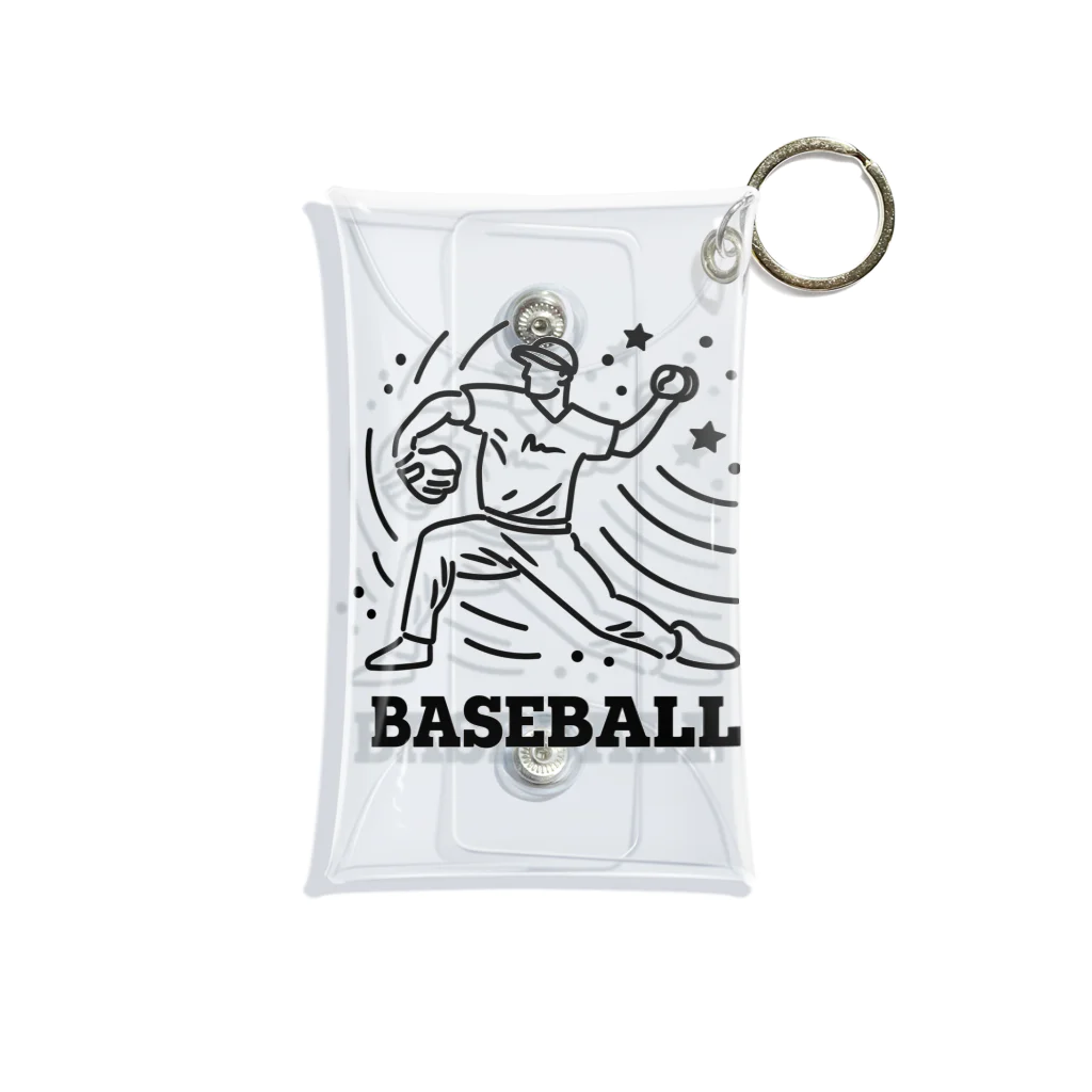 nndesignのBASEBALL LEFT PITCHER Mini Clear Multipurpose Case