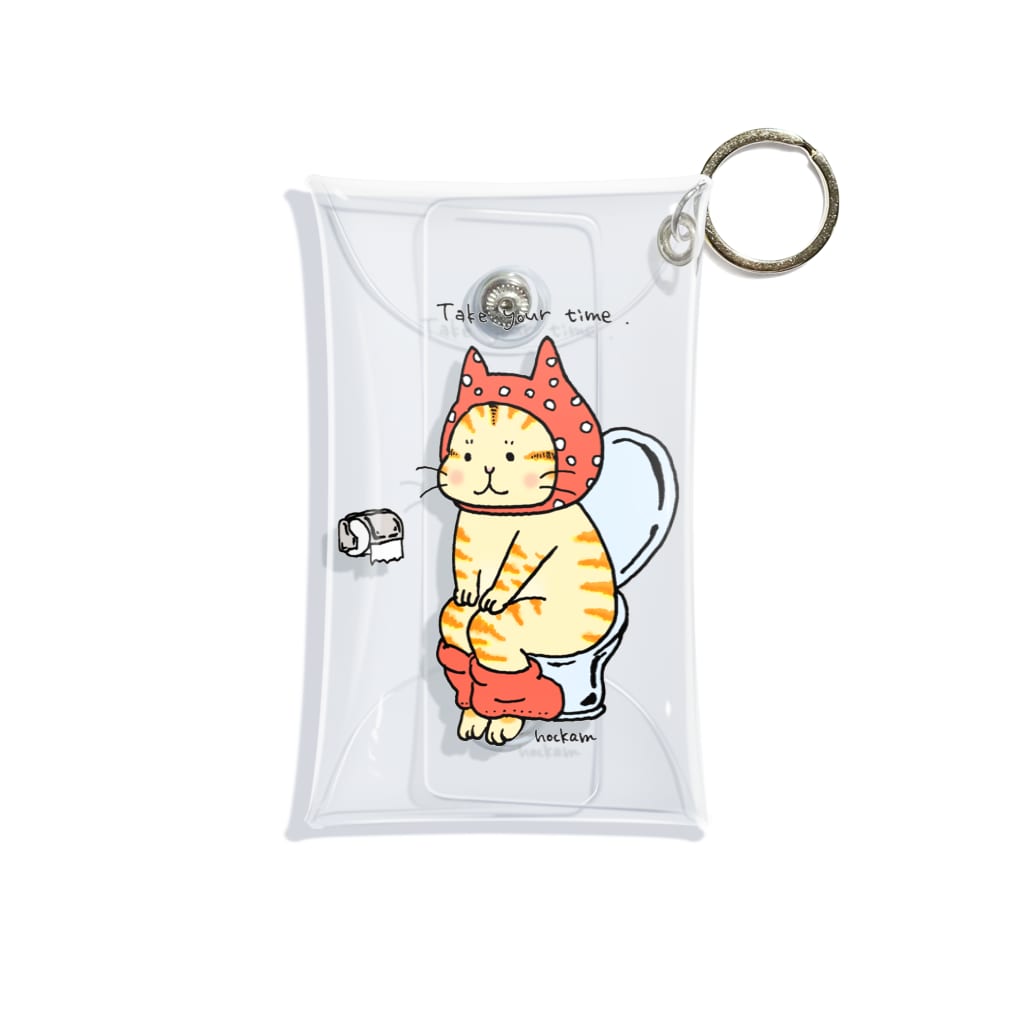 ほっかむねこ屋（アトリエほっかむ）のトイレねこ　オレンジ Mini Clear Multipurpose Case