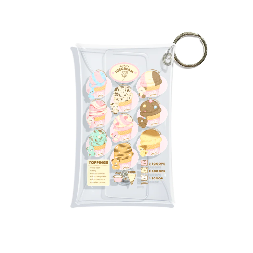 Milky'sのice cream shop Mini Clear Multipurpose Case