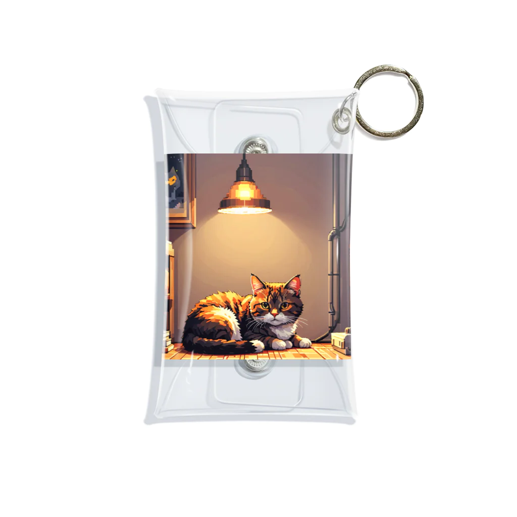 HIROKITI_HAPPYのライトに照らされた猫 Mini Clear Multipurpose Case