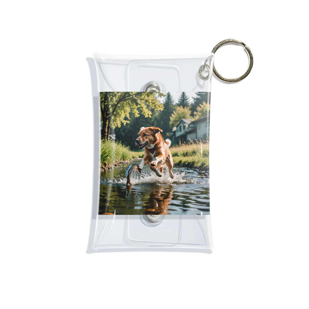 kokin0の水辺を走る犬 dog runnning on the water Mini Clear Multipurpose Case