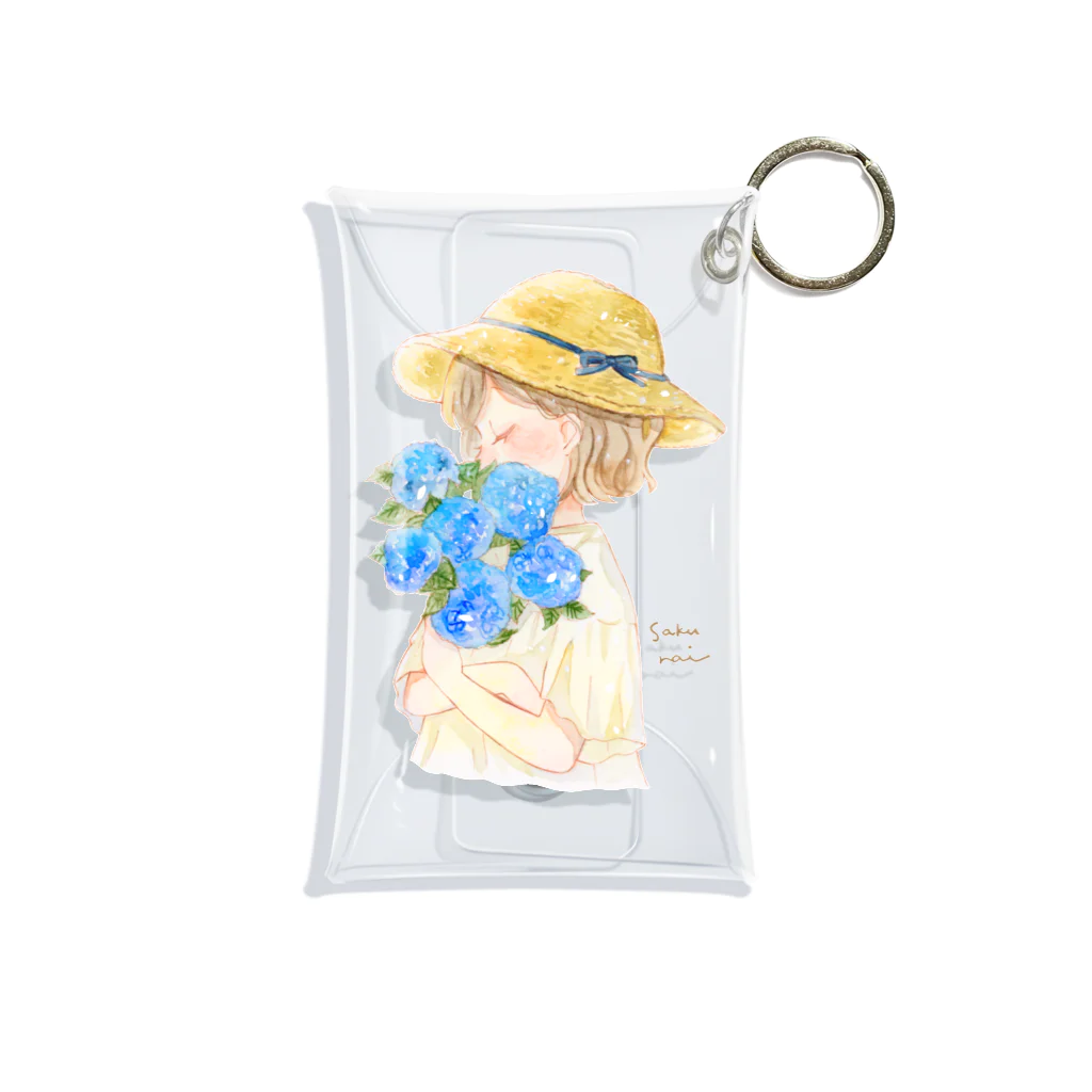 ちいさな水彩アトリエの紫陽花と女の子 Mini Clear Multipurpose Case