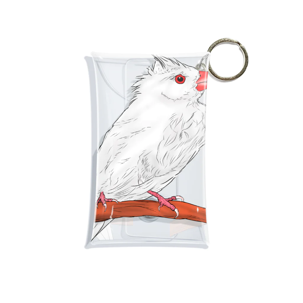 Lily bird（リリーバード）の水浴びした白文鳥さんグッズ Mini Clear Multipurpose Case