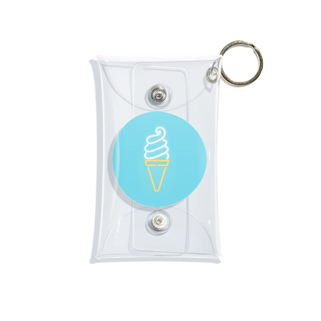 marinaのソフトクリーム（neon mint circle） Mini Clear Multipurpose Case