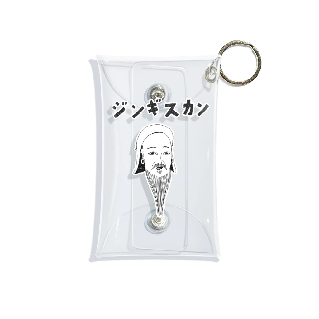 NIKORASU GOの歴史の偉人デザイン「ジンギスカン」（Tシャツ・パーカー・グッズ・ETC） Mini Clear Multipurpose Case