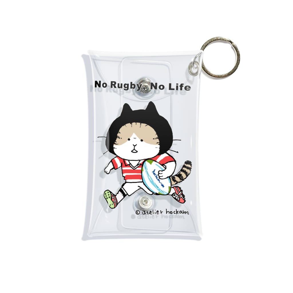 ほっかむねこ屋（アトリエほっかむ）のラグビーねこ Mini Clear Multipurpose Case