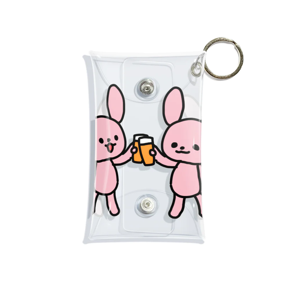 mimicnのお店のかんぱいうさ Mini Clear Multipurpose Case