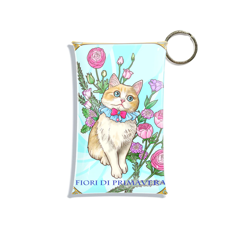 Ａｔｅｌｉｅｒ　Ｈｅｕｒｅｕｘの春の花々と猫　Fiori di Primavera Ⅰ Mini Clear Multipurpose Case