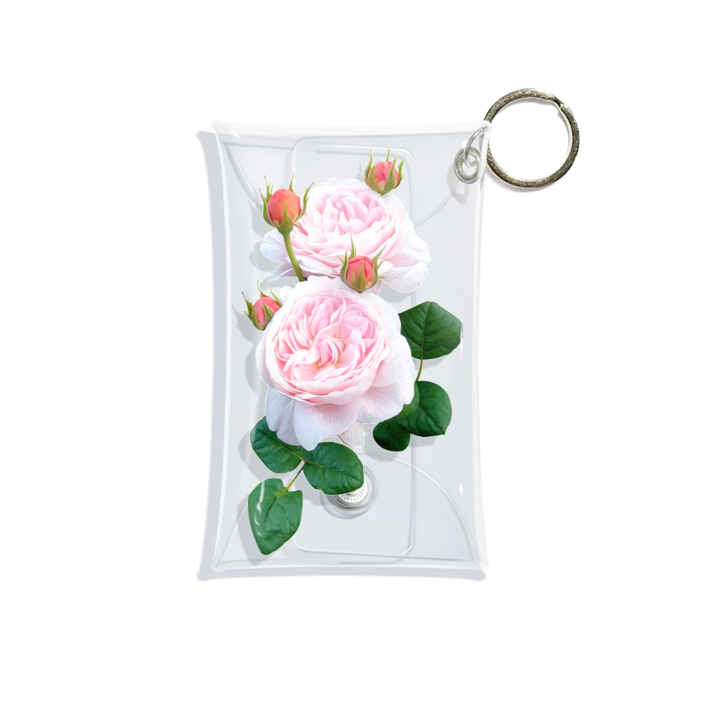 コマタヒチの蕾のついたピンクの薔薇 Mini Clear Multipurpose Case