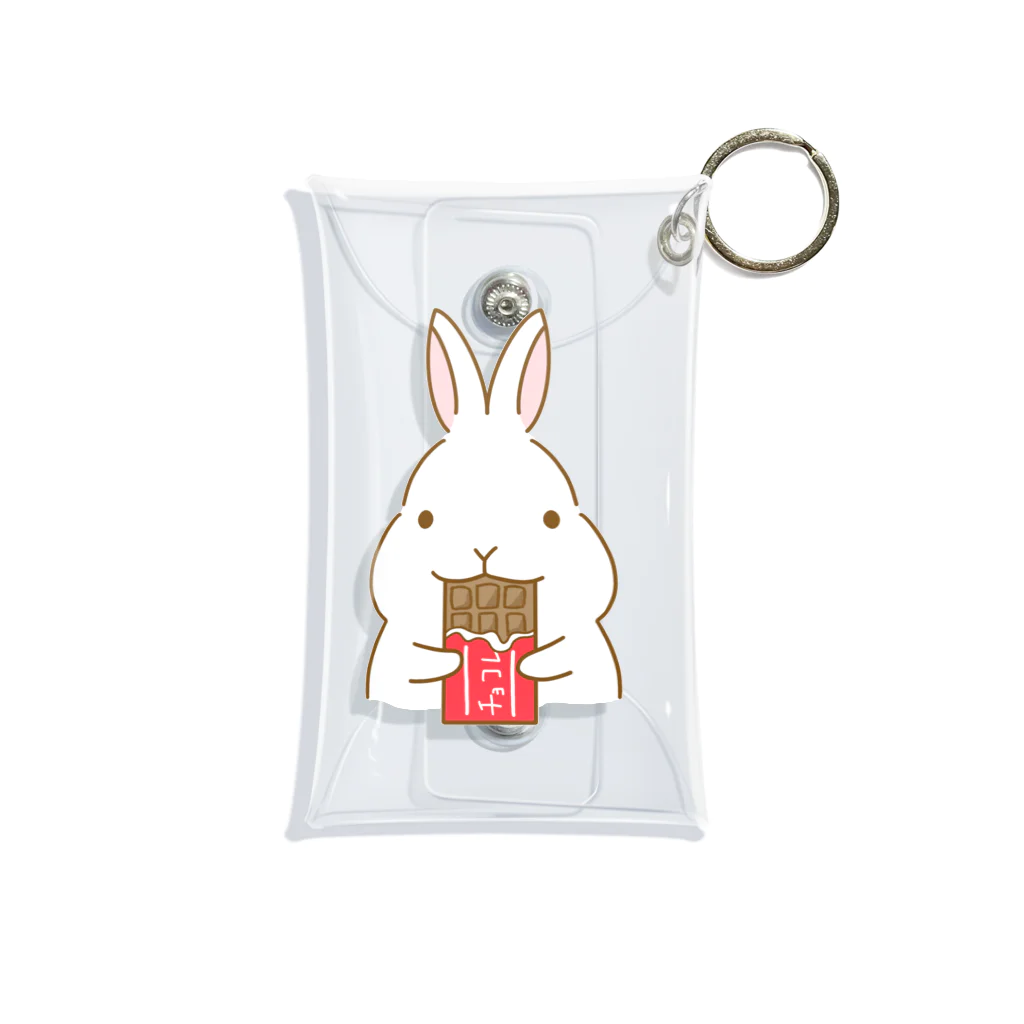 ねこたのチョコレートを食べるうさぎ Mini Clear Multipurpose Case