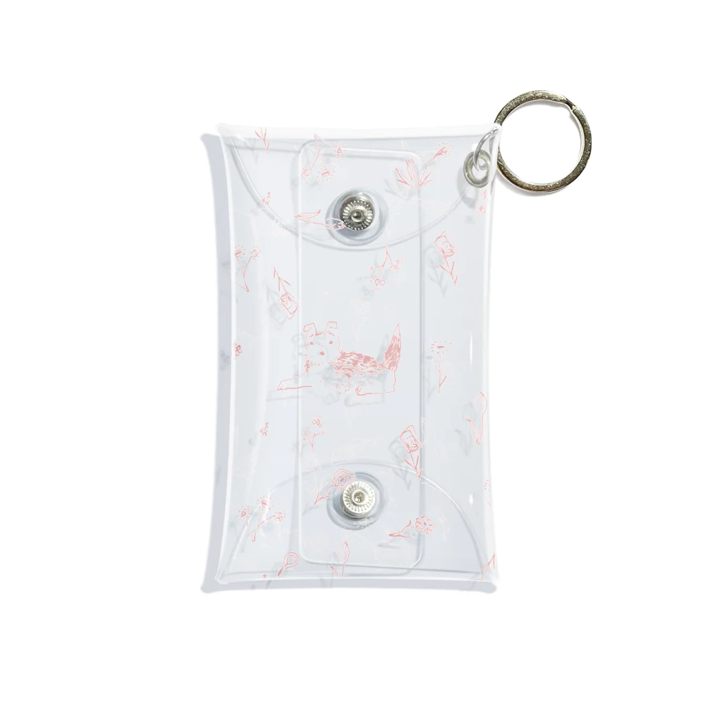 やまこの花と犬pink Mini Clear Multipurpose Case