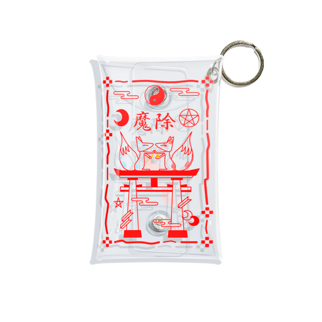 にゃーにゃー組@LINEスタンプ＊絵文字販売中！の双子の妖狐＊吹雪と焔　魔除け Mini Clear Multipurpose Case