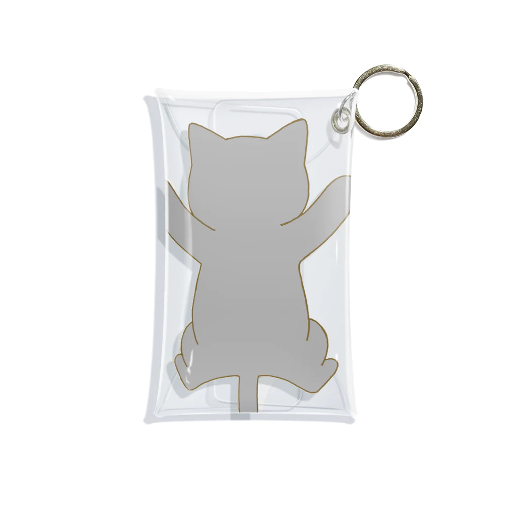 かわいいもののおみせ　いそぎんちゃくのしがみつく灰色猫 Mini Clear Multipurpose Case