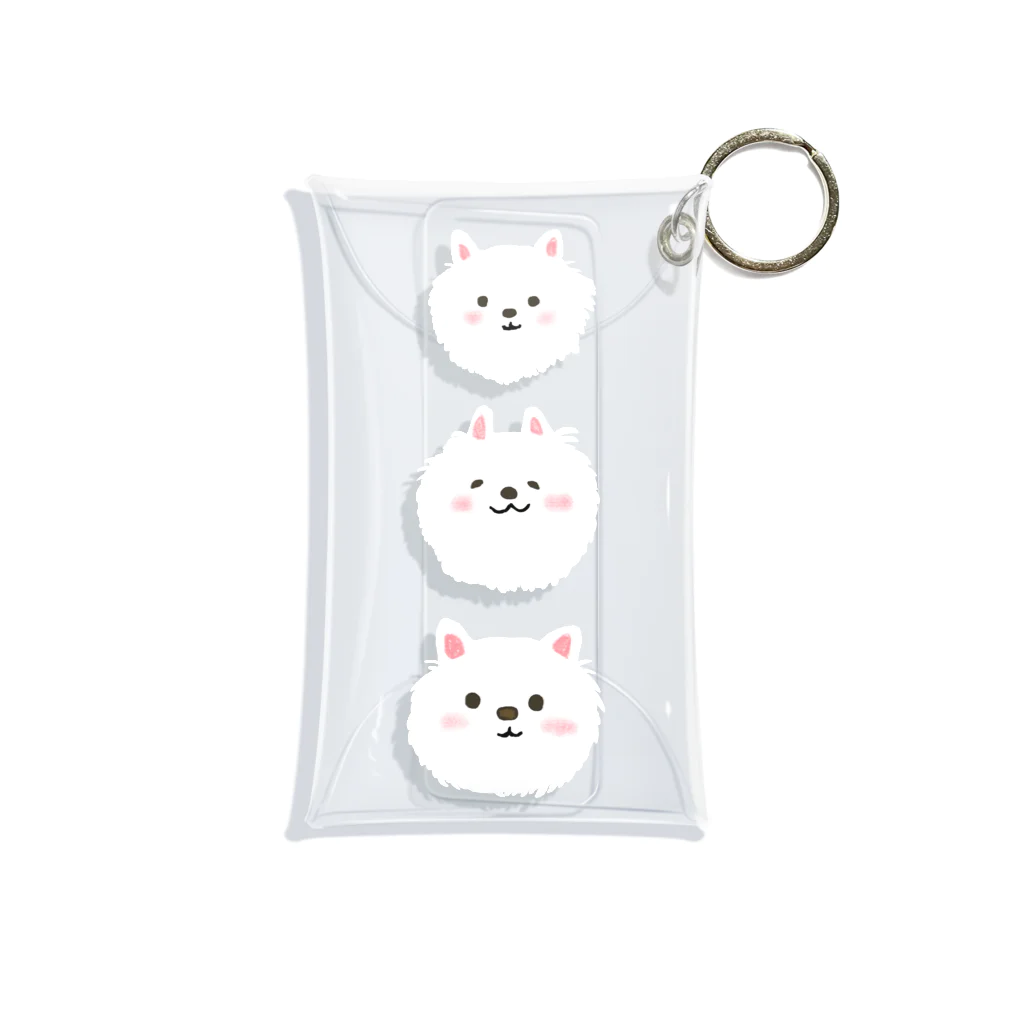 しろねこまんじゅうshopの3匹のすぴっつ Mini Clear Multipurpose Case