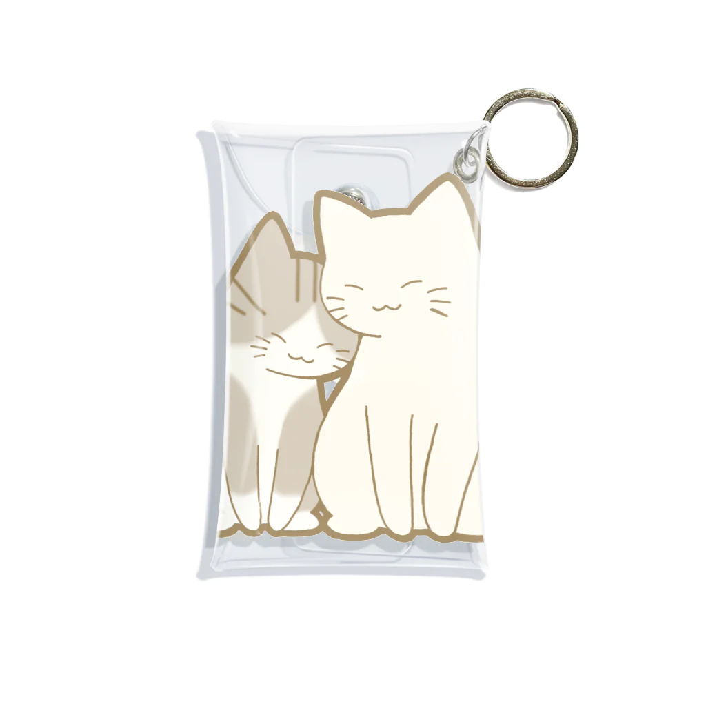 かわいいもののおみせ　いそぎんちゃくの仲良し猫　サバ白&白 Mini Clear Multipurpose Case