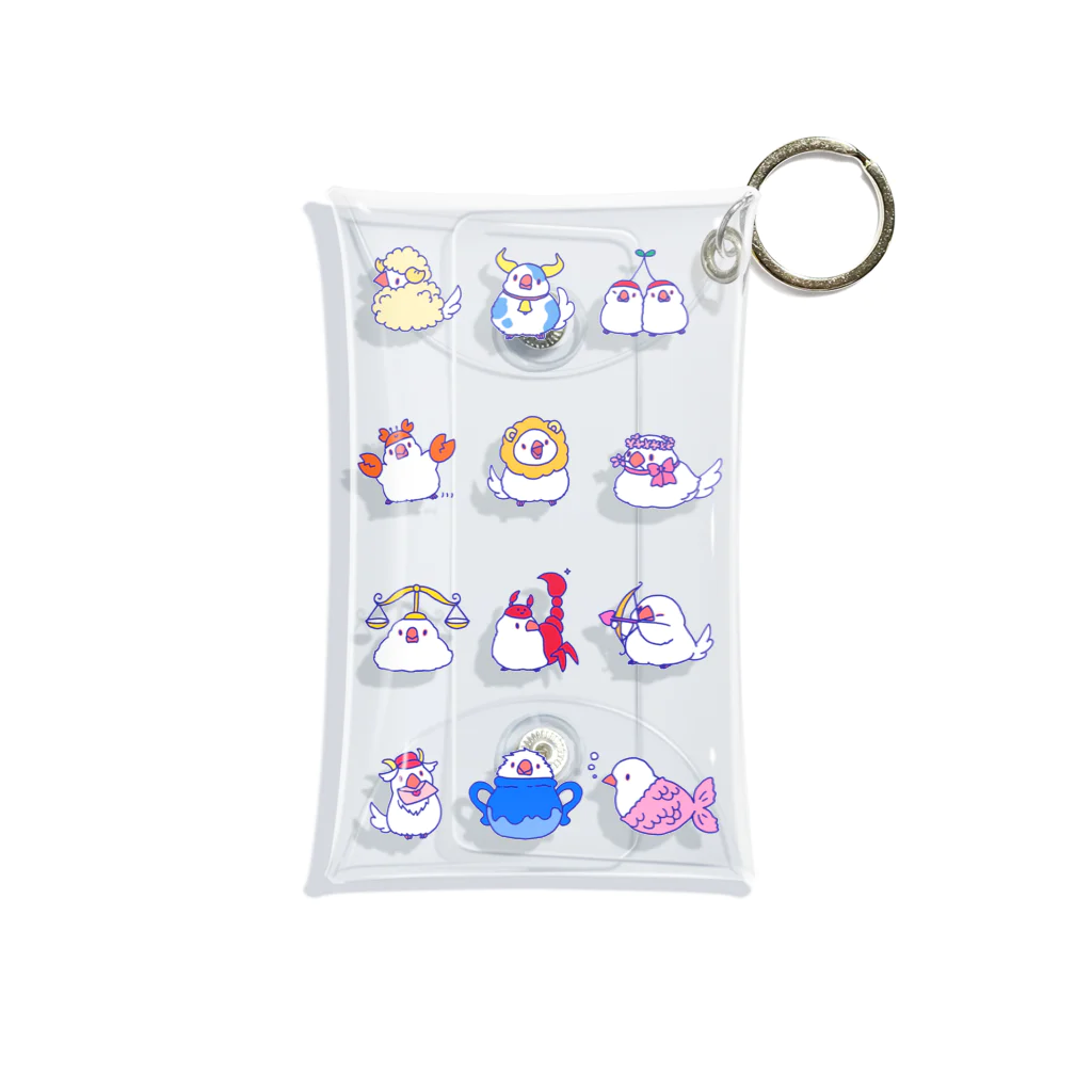 文鳥グッズのお店の集合　１２星座文鳥 Mini Clear Multipurpose Case