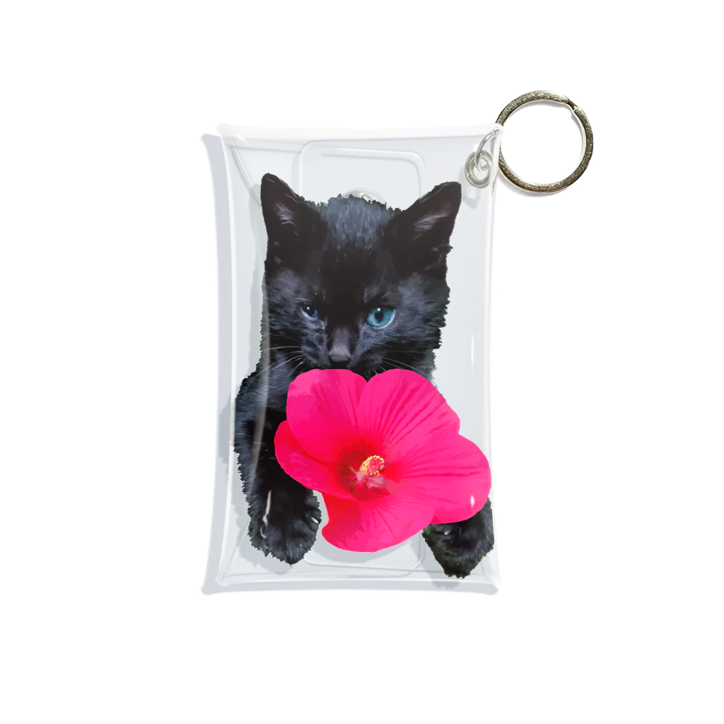 Flutterの猫吸いソロ Mini Clear Multipurpose Case