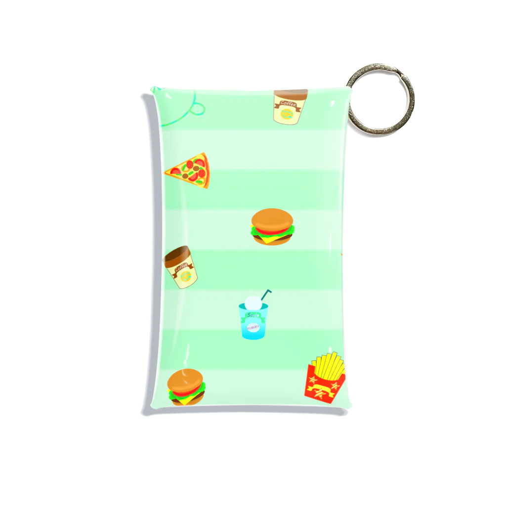 Yokokkoの店のYUMMY!!!(ストライプ） Mini Clear Multipurpose Case