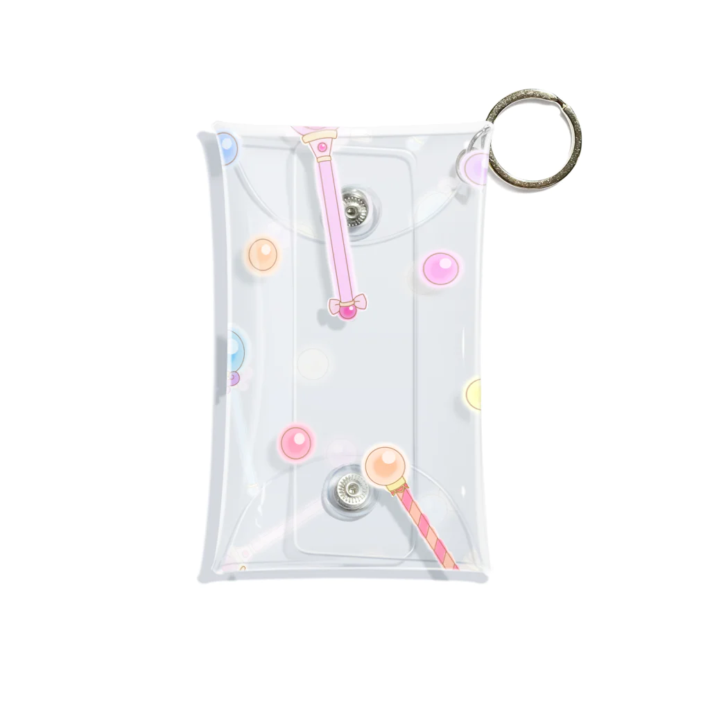 プリズモリイの箱の魔法少女のゆめかわステッキ&パステルカラーの魔法玉石 Mini Clear Multipurpose Case