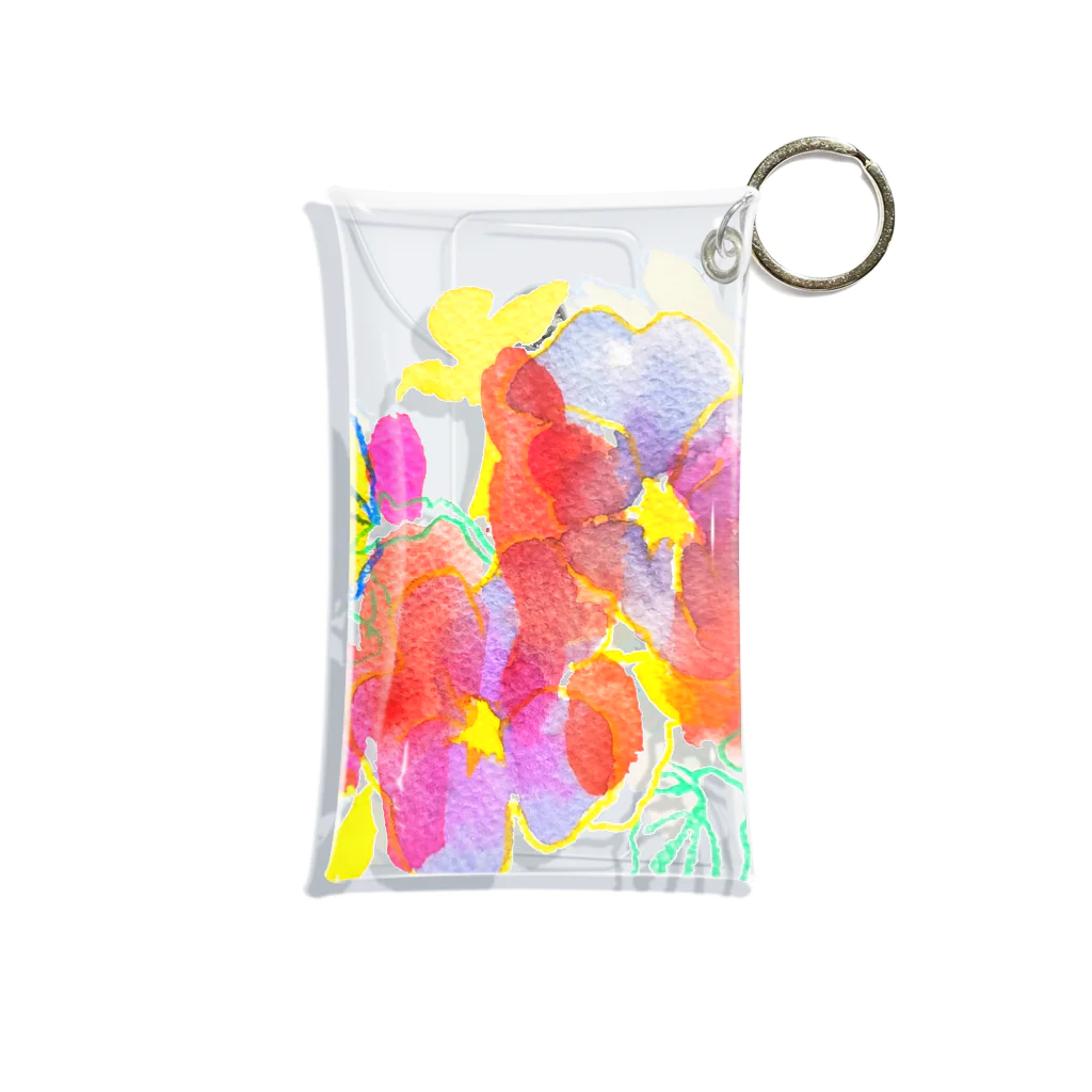 chicacoのカラフルなお花たち Mini Clear Multipurpose Case