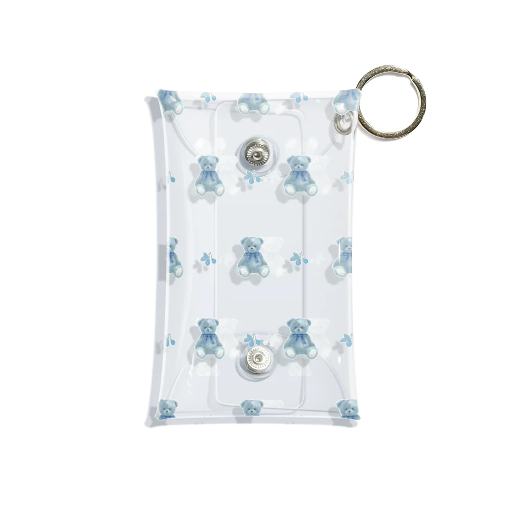 momo shopのTeddy (Blue) Mini Clear Multipurpose Case