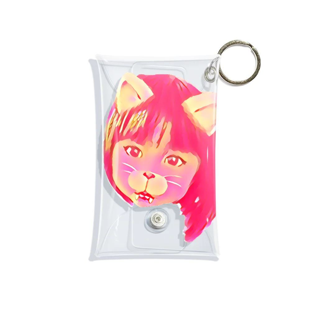 春夏秋冬～shikiorioriの小悪魔ねこちゃん ピンク Mini Clear Multipurpose Case