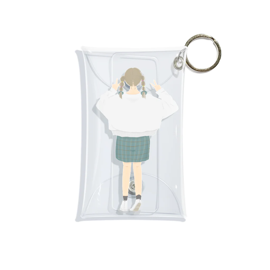 n’の女の子後ろすがた Mini Clear Multipurpose Case