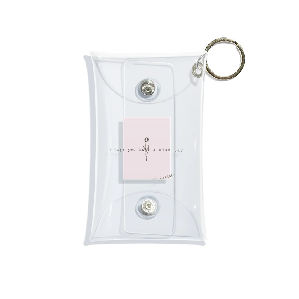 rilybiiの線画＊チューリップ＊pink Mini Clear Multipurpose Case