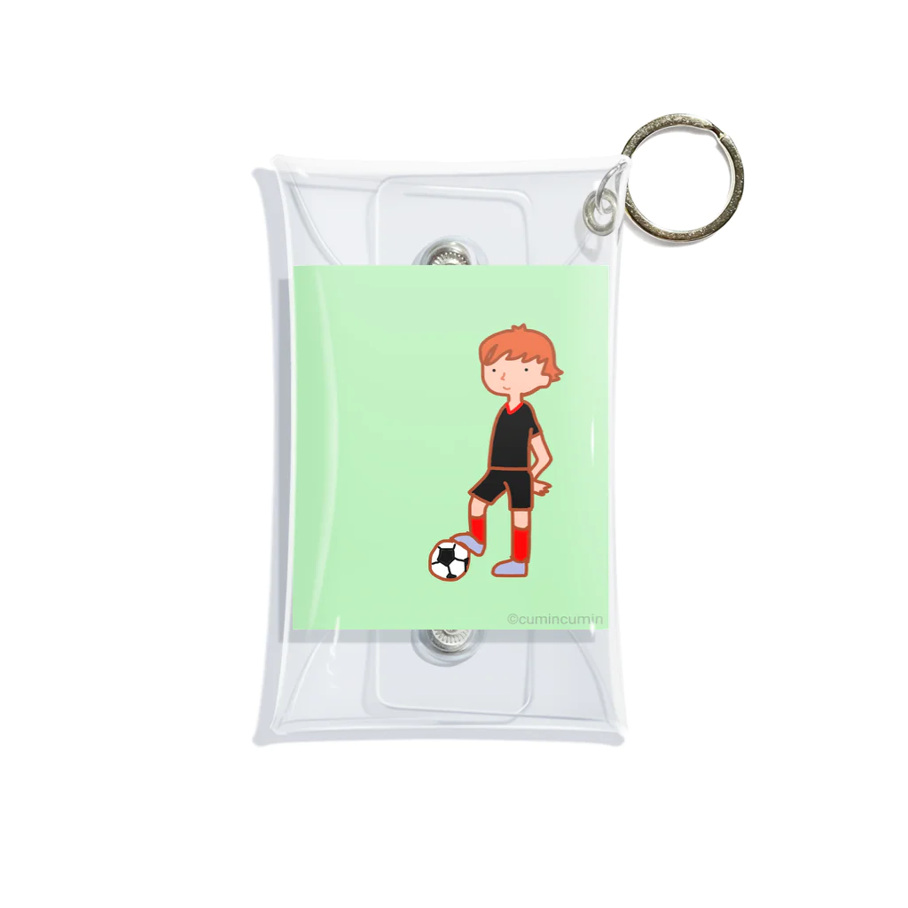 cumincuminのサッカー少年黒ユニフォーム Mini Clear Multipurpose Case