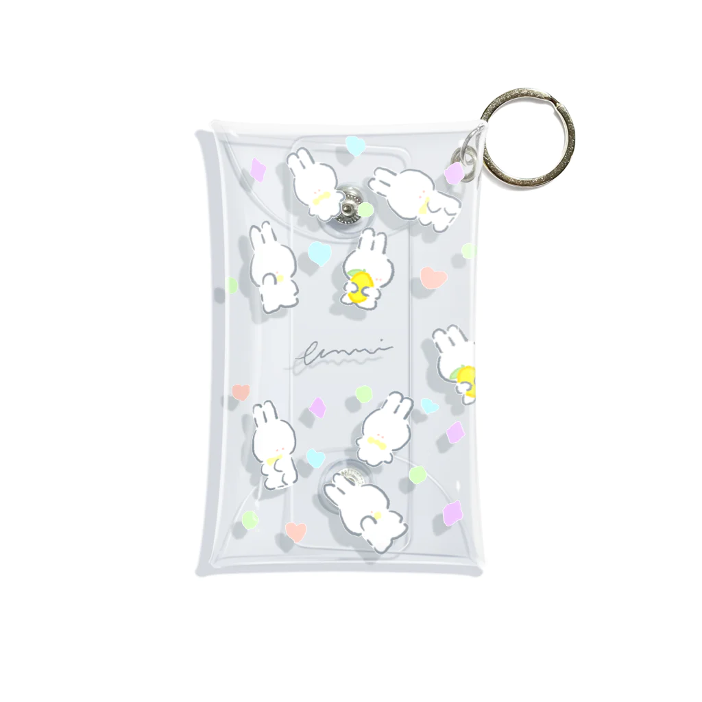 ふきげんなうさぎ🐰のふきげんなうさぎ(総柄) Mini Clear Multipurpose Case