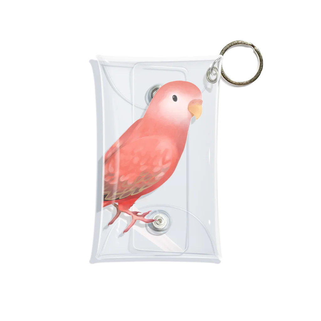 まめるりはことりのアキクサインコ　ピンク【まめるりはことり】 Mini Clear Multipurpose Case