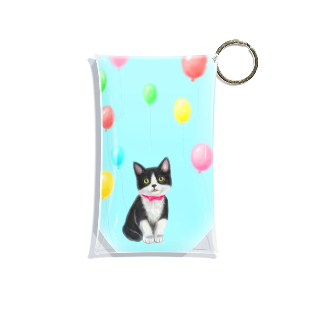 Ａｔｅｌｉｅｒ　Ｈｅｕｒｅｕｘの～Dream～ハチワレ子猫ちゃんと風船 Mini Clear Multipurpose Case