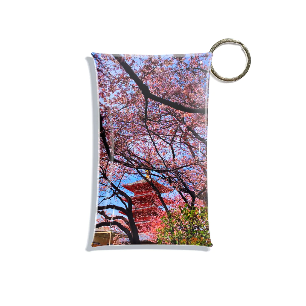 日本風景と自然風景の浅草と桜 Mini Clear Multipurpose Case