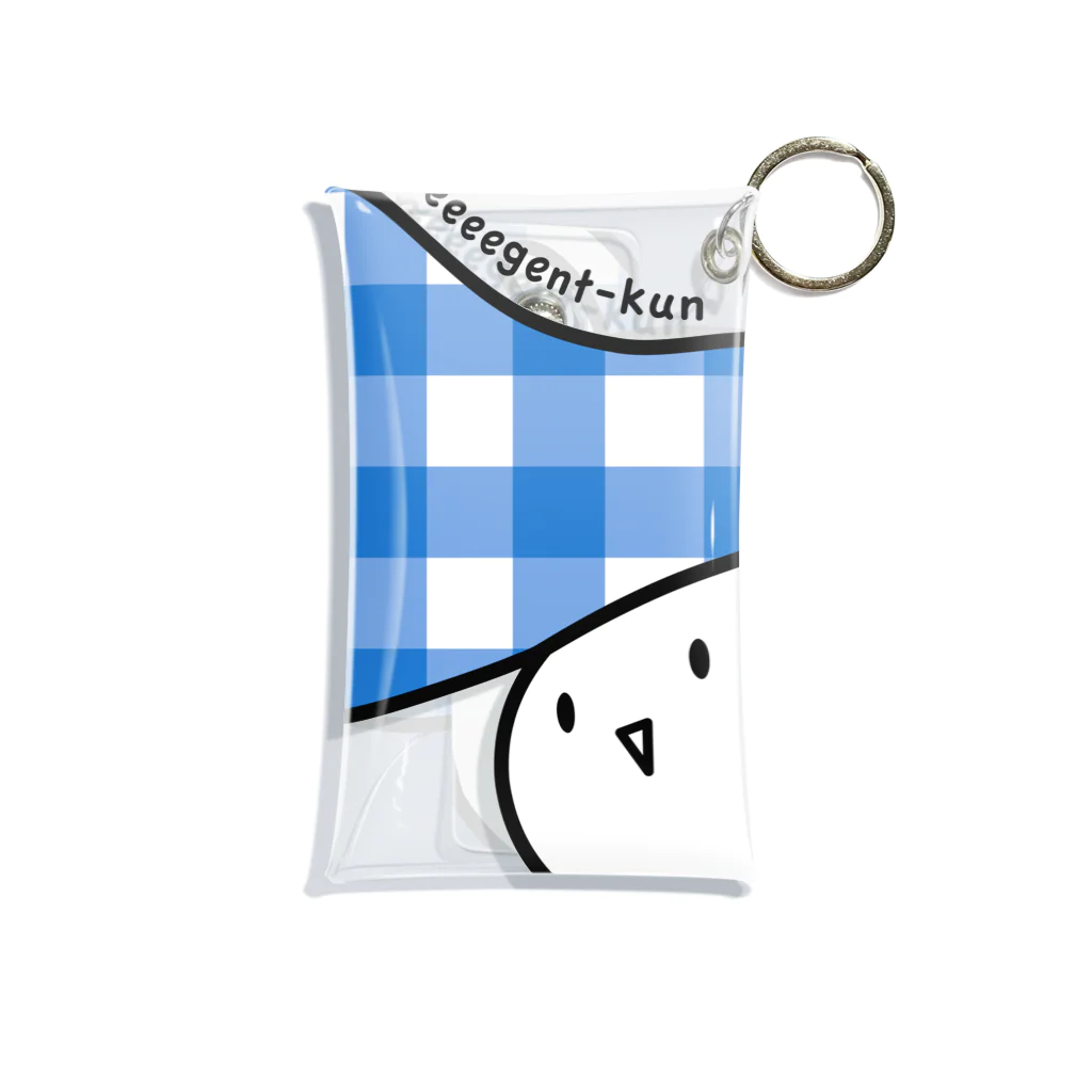 HiyokomameShoutenのReeeeegent-kun ギンガム青 Mini Clear Multipurpose Case