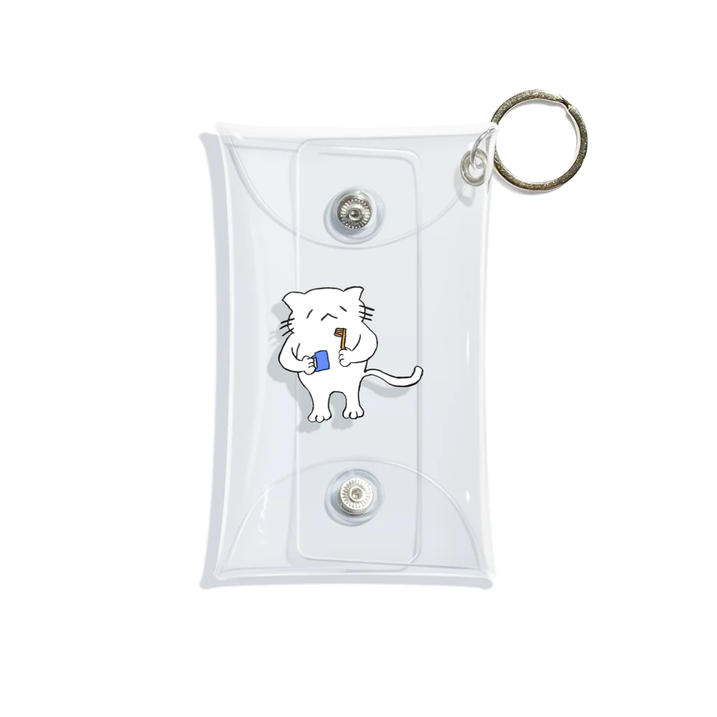 kisyaの歯みがきするねこ Mini Clear Multipurpose Case