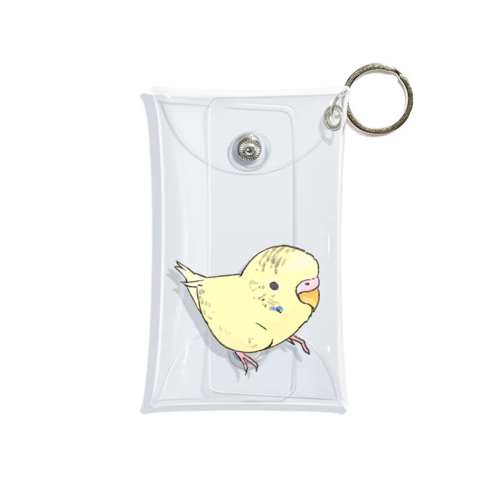 まめるりはことりの可愛いセキセイインコ　おすましちゃん【まめるりはことり】 Mini Clear Multipurpose Case