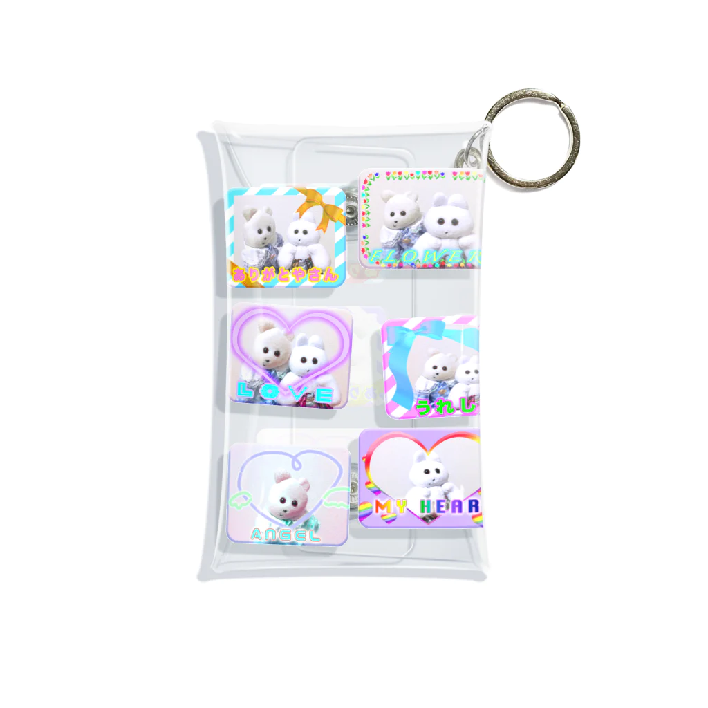 くまきちショップやさんのくまきちしーる貼ったよ Mini Clear Multipurpose Case