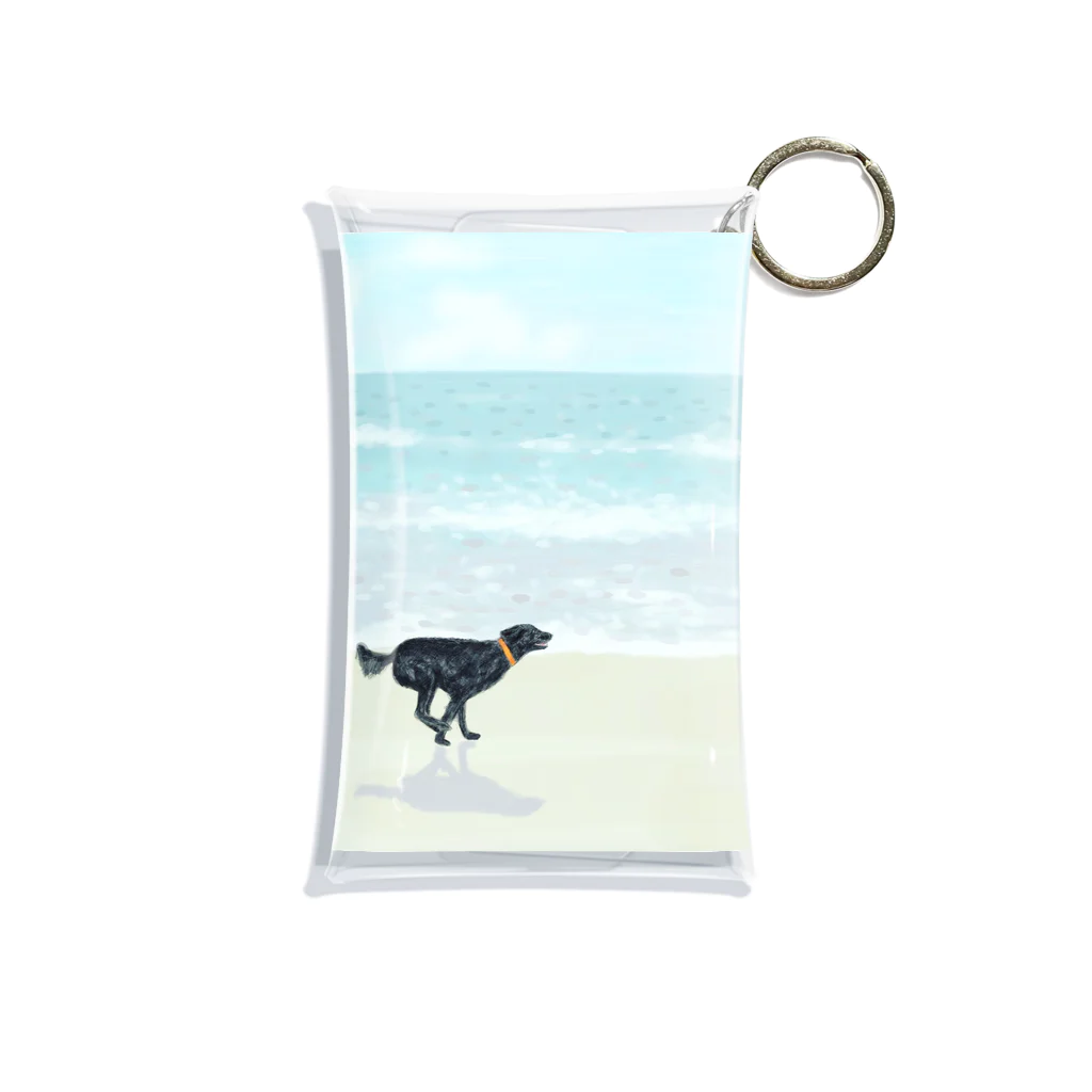 AtelierBoopの海と黒い犬 Mini Clear Multipurpose Case