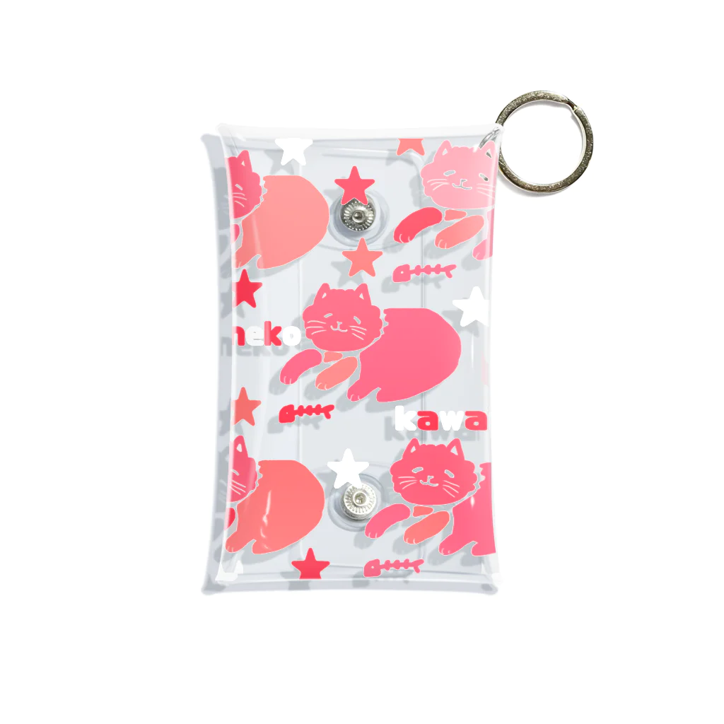 WataMayuroom☆のneko kawaii サクラピンク Mini Clear Multipurpose Case