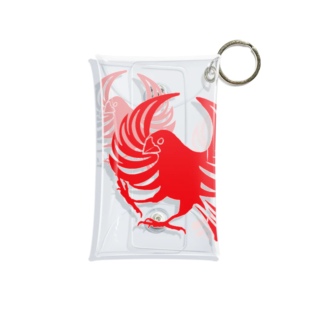 月の魚の文鳥紋～紅 Mini Clear Multipurpose Case